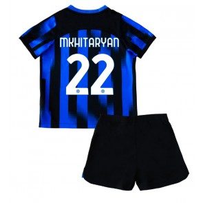 Maillot de foot Inter Milan Henrikh Mkhitaryan #22 Domicile enfant 2023-24 Manches Courte (+ pantalon court)
